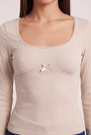 Rib Knit Long Sleeve Top