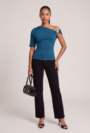 Ruched One Shoulder Top