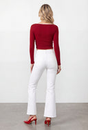 Kora Lace Trim Scoop Neck Crop Top