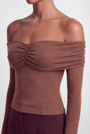 Madalyn Fold Over Off The Shoulder Blouse