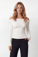 Lillian Ruched Off Shoulder Top