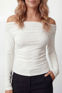 Lillian Ruched Off Shoulder Top