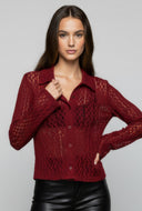 Textured Lace Button Front Shirt