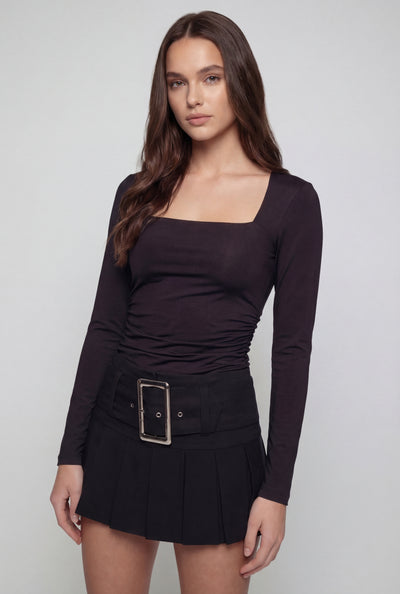 Nataly Square Neck Long Sleeve Crop Top