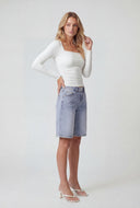 Nataly Square Neck Long Sleeve Crop Top