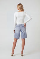 Nataly Square Neck Long Sleeve Crop Top
