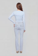 Nataly Square Neck Long Sleeve Crop Top