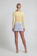 Nataly Square Neck Long Sleeve Crop Top
