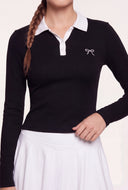 Embroidered Long Sleeve Polo