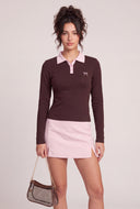 Embroidered Long Sleeve Polo