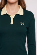 Embroidered Long Sleeve Polo