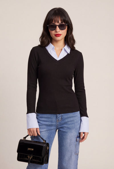 Long Sleeve Layered Look Top