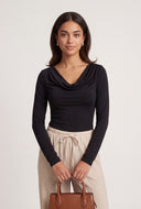 Long Sleeve Cowl Neck Top