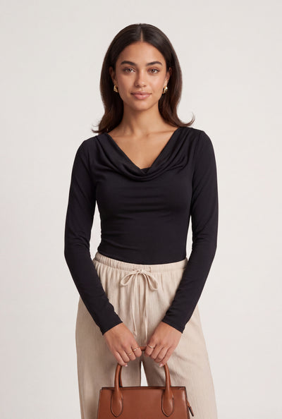 Long Sleeve Cowl Neck Top