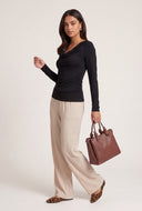 Long Sleeve Cowl Neck Top