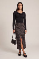 Ruched Cowl Neck Top