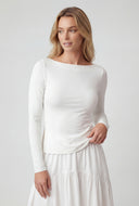 Asymmetrical Ruched Long Sleeve Top