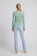 Asymmetrical Ruched Long Sleeve Top