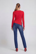Asymmetrical Ruched Long Sleeve Top