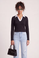Contrast Long Sleeve Polo
