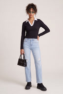 Contrast Long Sleeve Polo