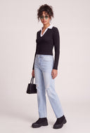 Contrast Long Sleeve Polo