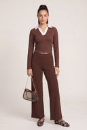 Contrast Long Sleeve Polo