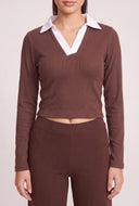 Contrast Long Sleeve Polo