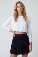 Melanie Crop Long Sleeve Bubble Hem Top