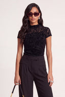 Mesh Mock Neck Top
