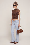 Mesh Mock Neck Top