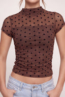 Mesh Mock Neck Top