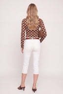 Polka Dot Asymmetrical Long Sleeve Top