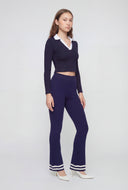 Novalee Ribbed Contrast Collared Crop Top