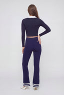Novalee Ribbed Contrast Collared Crop Top