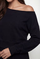 Asymmetrical Fleece Crop Sweatshirt