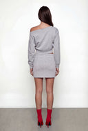 Asymmetrical Fleece Crop Sweatshirt