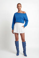 Asymmetrical Fleece Crop Sweatshirt