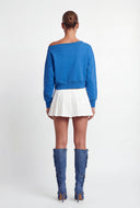 Asymmetrical Fleece Crop Sweatshirt
