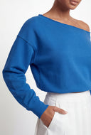 Asymmetrical Fleece Crop Sweatshirt