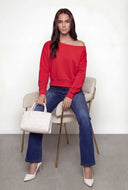 Asymmetrical Fleece Crop Sweatshirt