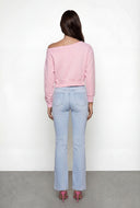 Asymmetrical Fleece Crop Sweatshirt