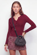 Kamryn Notch Neck Crop Henley Top