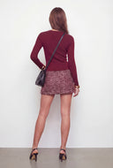 Kamryn Notch Neck Crop Henley Top