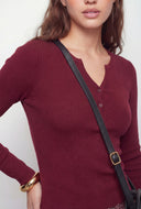 Kamryn Notch Neck Crop Henley Top