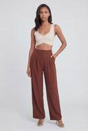 Scalloped Lace Trim Ruched Crop Top