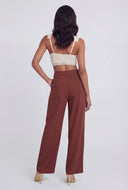 Scalloped Lace Trim Ruched Crop Top