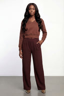 Pintuck Fleece Crop Sweatshirt