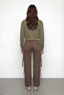 Pintuck Fleece Crop Sweatshirt