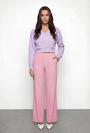 Pintuck Fleece Crop Sweatshirt